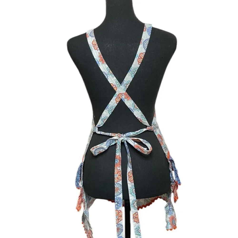 Ruffled Tiered Kitchen Tie Back Apron